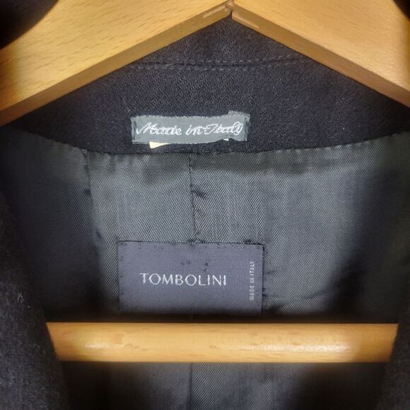 Tombolini Black Fitted Cashmere Blazer Two Button size Med Italy - Picture 7 of 11